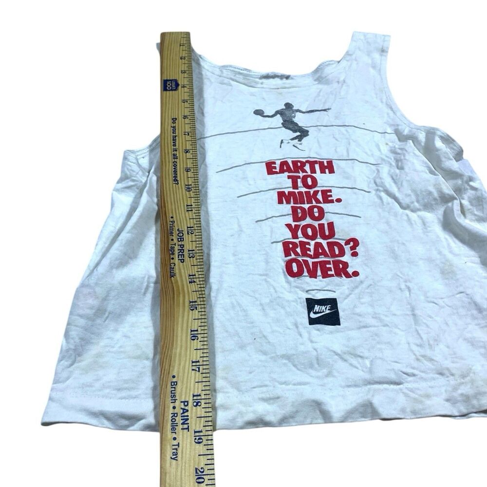 Vintage Nike Jordan Shirt Boys MEDIUM White Sleeveless Tank Top Basketball 90s - Picture 6 of 10